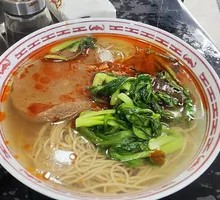 Spicy Pork Noodles with Chicken Greens and Tofu Skin