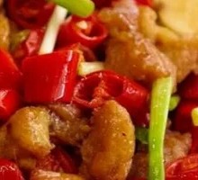 Stir-fried Pig's Head Meat with Green Chili