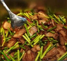 Garlic Shoot and Preserved Pork
