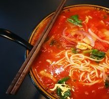 Authentic Tomato Vegetable Noodle Soup