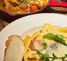 Carbonara Creamy Bacon Pasta with Soft-Boiled Egg