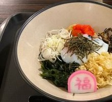 Scallion Oil Mentaiko Hot Spring Egg Soba Noodles