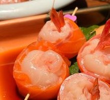 Salmon and Sweet Shrimp Rolls with Lychee