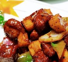 Almond Mushroom Steak Cubes