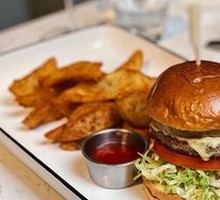 Charcoal-Grilled Cheddar Pineapple Wagyu Burger