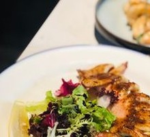 Grilled Argentine Squid with Seafood Pepper Sauce