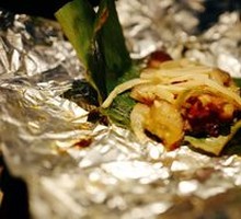 Grilled Preserved Pork with Water Spinach