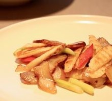 Asparagus and Yam Stir-fried with Preserved Pork
