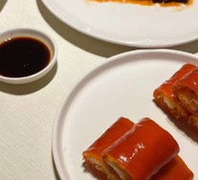 Crispy Shrimp Rice Noodle Rolls with Red Rice