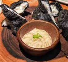 Fried Squid Ink Black Sesame Flounder with Tattah Sauce