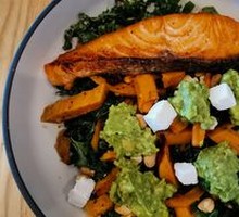 Pan-Seared Salmon with Avocado Salad