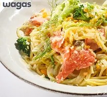 Smoked Salmon Watermelon Tomato Spaghetti