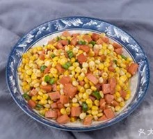 Corn Stir-fried with Ham Sausage