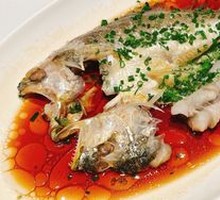 Steamed Yellow Croaker with Scallion Oil