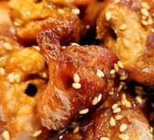 Grilled Pork with Large Skewers