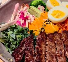 Pan-Seared Beef with Nuts and Rice Bowl