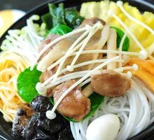 Fish Ball Noodle Soup with Enoki Mushroom