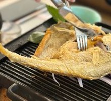 Yellow Pepper Sauce Baked Fresh Bass