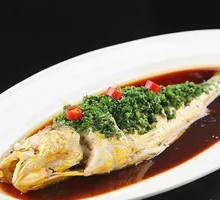 Steamed Yellow Croaker with Scallion Oil