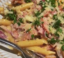 Creamy Bacon Mushroom Egg Yolk Pasta