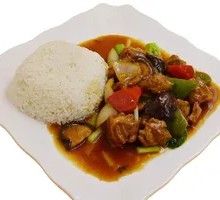Stewed Pork Rib and Mushroom Rice Bowl