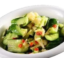 Small Plate of Garlic Mashed Cucumber
