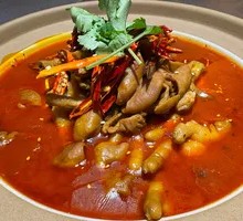 Spicy Chicken Feet and Intestines Hot Pot