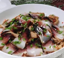 Stir-Fried Garlic Greens with Preserved Pork