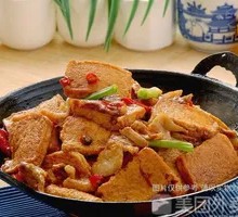 Dry Pot Tofu with Dried Bean Leaves