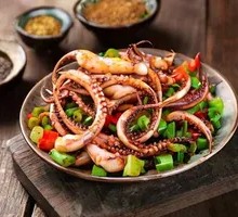 Grilled Squid on Iron Plate
