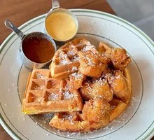 Scallion Fried Chicken Waffle