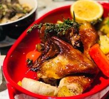 Spiced Roast Chicken with Potatoes and Seasonal Vegetables