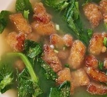 Crispy Pork with Pea Shoots