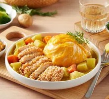 Snow Chicken Cutlet Curry Omelette Rice