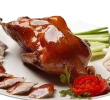 Peking Duck with Scallion Pancake and Cucumber Slivers
