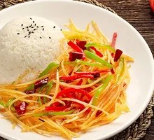 Spicy and Sour Potato Noodles with Rice