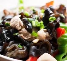 Wood Ear Mushroom Stir-Fry with Pork over Rice