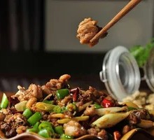 Spicy Pepper Chicken Gizzard Garlic Chives Braised Rice