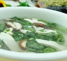 Mushroom and Tofu Soup with Greens
