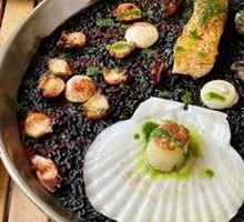 Valencia Squid Ink Seafood and Land Dish