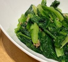 Fried Pork Lard with Chinese Water Spinach