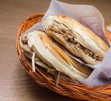 Pork and beef stuffed flatbread