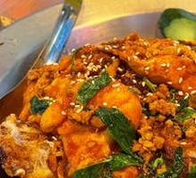 Pad Krapow Meat Fritter Soft-Boiled Egg Rice