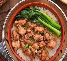 Steamed Pork Ribs with Soy Sauce Rice