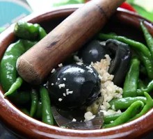 Century Egg and Chili Tossed Eggplant