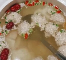 Pear and Pork Meatball Soup