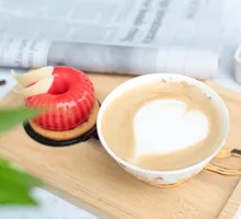 Coffee with Slice Cake