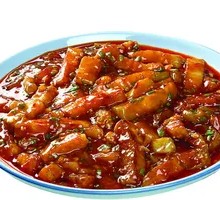 Eggplant and Beef in Wooden Bucket Rice