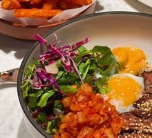 Pan-Fried Beef and Kimchi Rice Bowl