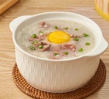 Egg and Beef Rice Porridge